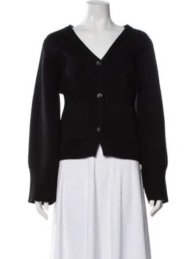 Pre-owned Almina Concept Merino Wool V-neck Sweater In Black