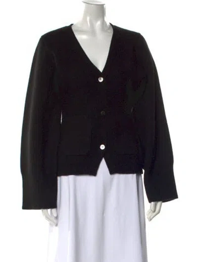 Pre-owned Almina Concept Merino Wool V-neck Sweater In Black