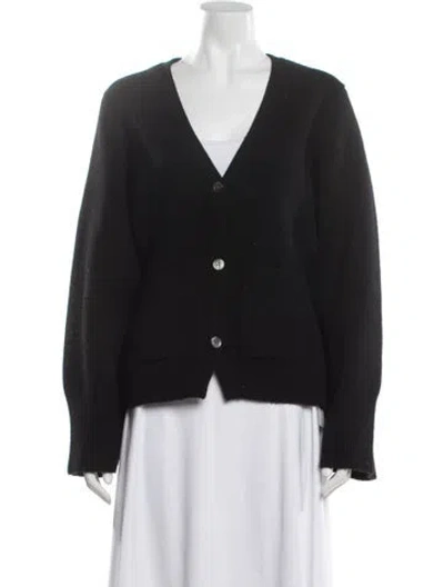 Pre-owned Almina Concept Merino Wool V-neck Sweater In Black