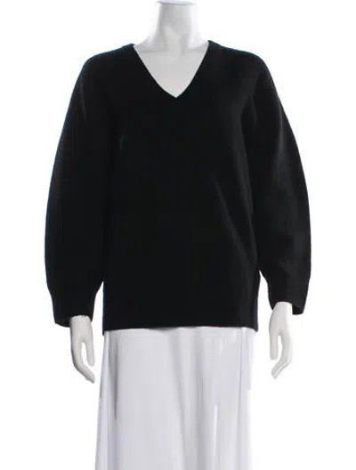 Pre-owned Almina Concept Merino Wool V-neck Sweater In Black