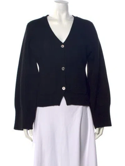 Pre-owned Almina Concept Merino Wool V-neck Sweater In Blue