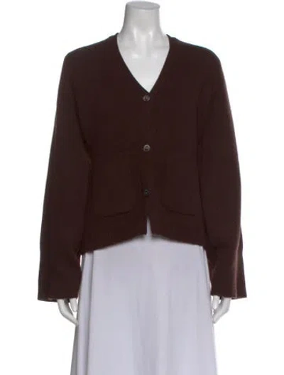 Pre-owned Almina Concept Merino Wool V-neck Sweater In Brown