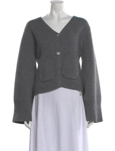 Pre-owned Almina Concept Merino Wool V-neck Sweater In Gray