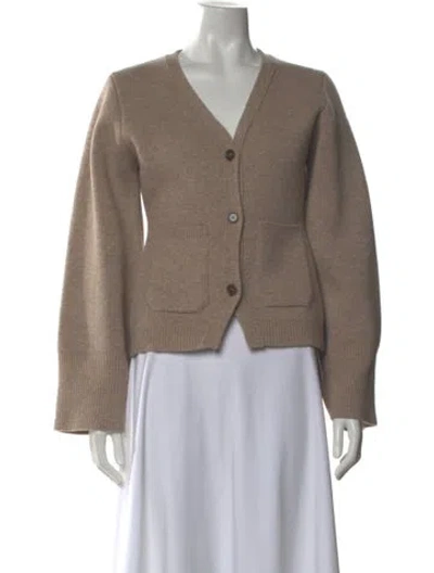 Pre-owned Almina Concept Merino Wool V-neck Sweater In Neutral