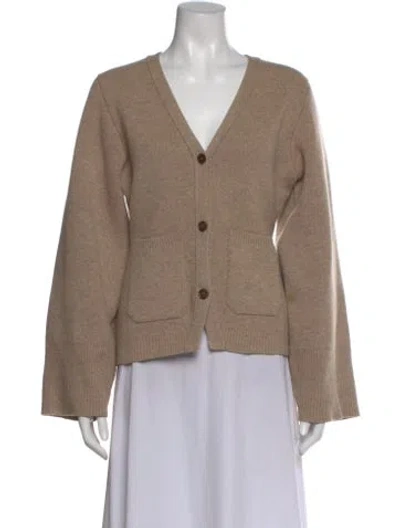 Pre-owned Almina Concept Merino Wool V-neck Sweater In Neutral