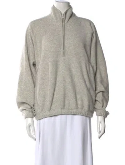 Pre-owned Almina Concept Mock Neck Long Sleeve Sweatshirt In Grey