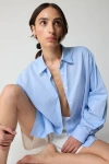Almina Concept Oversized Cotton Shirt In Oxford Blue