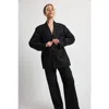 Almina Concept Oversized Double Button Blazer In Black