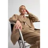 Almina Concept Oversized Double Button Blazer In Khaki