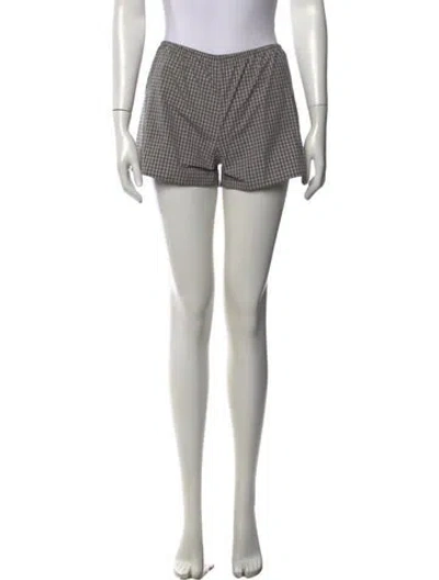 Pre-owned Almina Concept Plaid Print Mini Shorts W/ Tags In Grey