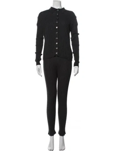 Pre-owned Almina Concept Pleated Accents Pant Set In Grey