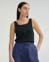Almina Concept Relaxed Ribbed Tank Top In Black