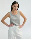 Almina Concept Relaxed Ribbed Tank Top In Grey
