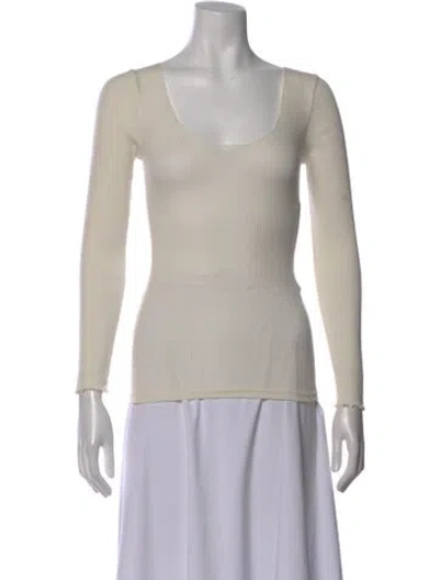 Pre-owned Almina Concept Scoop Neck Long Sleeve Top In Gray