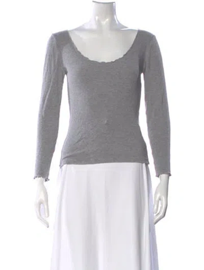 Pre-owned Almina Concept Scoop Neck Long Sleeve Top In Gray