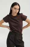 Almina Concept Short Sleeve Tee In Dark Brown
