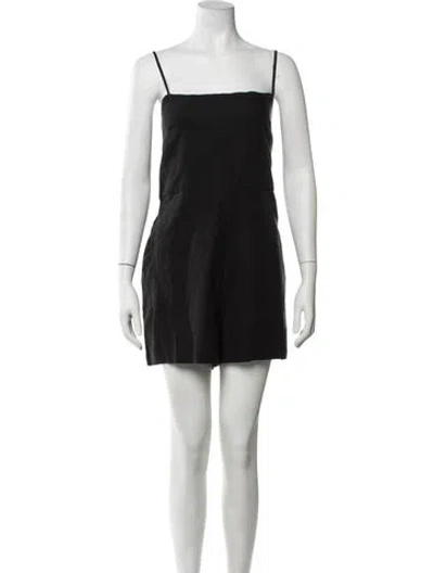 Pre-owned Almina Concept Square Neckline Romper In Black