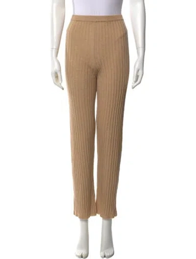 Pre-owned Almina Concept Striped Straight Leg Pants In Neutral