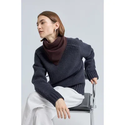 Almina Concept Triangle Neck Scarf In Brown