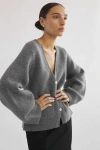 Almina Concept V Neck Cardigan In Grey
