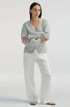 Almina Concept V Neck Cardigan In Light Grey