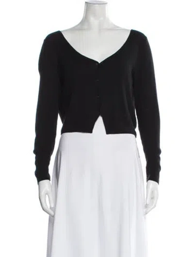 Pre-owned Almina Concept V-neck Long Sleeve Top In Black