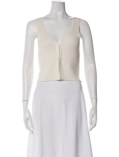 Pre-owned Almina Concept V-neck Sleeveless Top In Neutrals