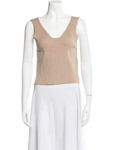 Pre-owned Almina Concept V-neck Sleeveless Top In Neutrals