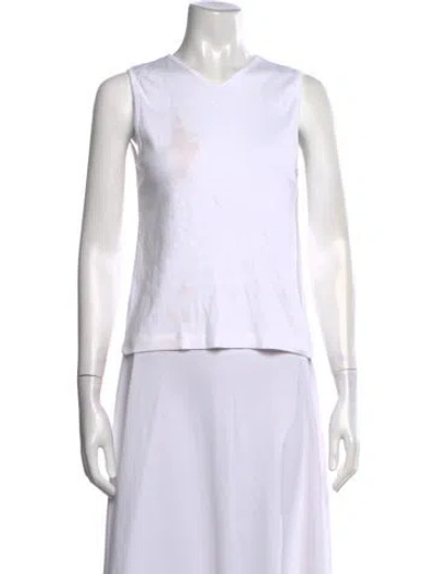 Pre-owned Almina Concept V-neck Sleeveless Top In White