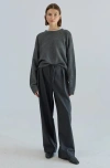 Almina Concept Waist Tie Wool Trousers In Gray