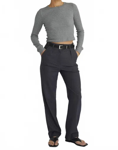 Almina Concept Women's Cropped Fitted Long Sleeve Top In Grey In Gray