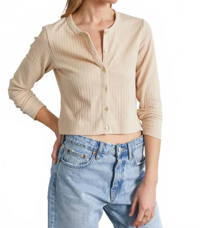 Almina Concept Women's Cropped Long Sleeve Cardigan In Cream In Beige