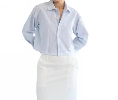 Almina Concept Women's Cropped Long Sleeve Shirt In Blue