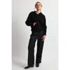 Almina Concept Wool Hoodie Zip Up Sweater In Black