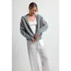Almina Concept Wool Hoodie Zip Up Sweater In Grey
