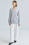 Almina Concept Wool V Neck Sweater In Blue