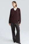 Almina Concept Wool V Neck Sweater In Gold
