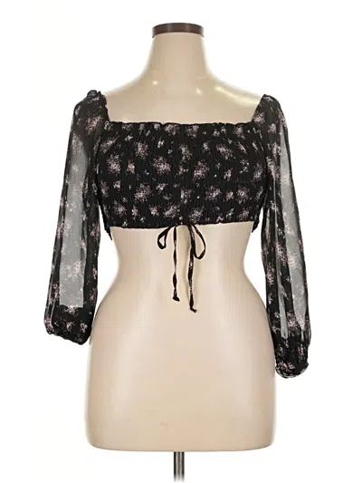 Pre-owned Almost Famous 3/4 Sleeve Blouse In Black