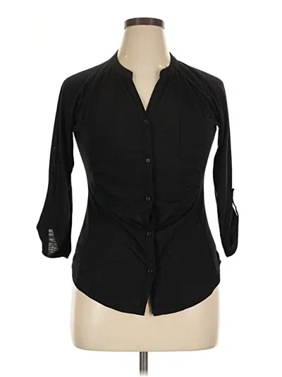 Pre-owned Almost Famous 3/4 Sleeve Blouse In Black
