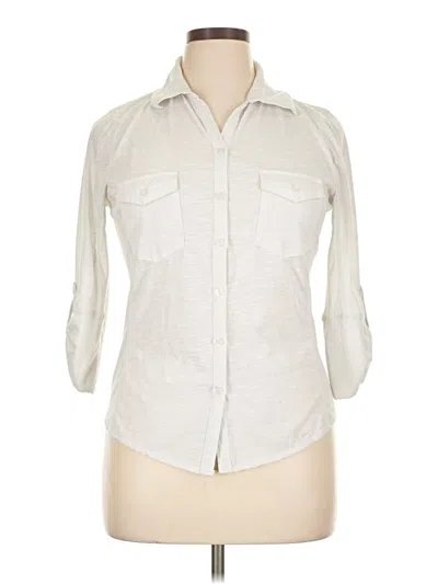 Pre-owned Almost Famous 3/4 Sleeve Button Down Shirt In White