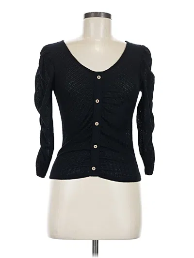 Pre-owned Almost Famous 3/4 Sleeve Top Black Sweetheart Neckline Tops