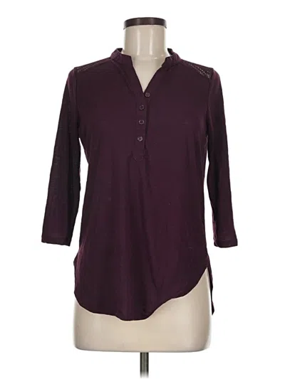 Pre-owned Almost Famous 3/4 Sleeve T-shirt In Burgundy