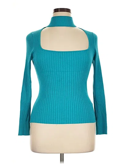 Pre-owned Almost Famous 3/4 Sleeve Turtleneck In Teal