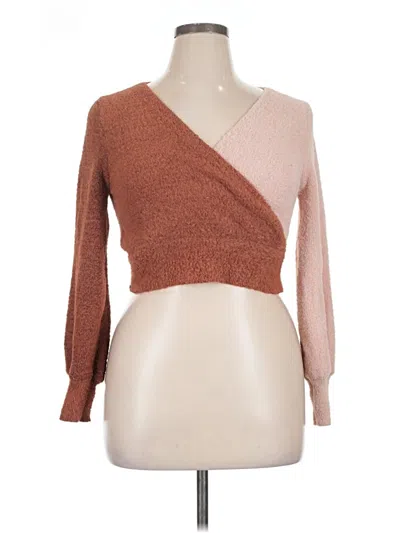 Pre-owned Almost Famous Cardigan Sweater In Brown