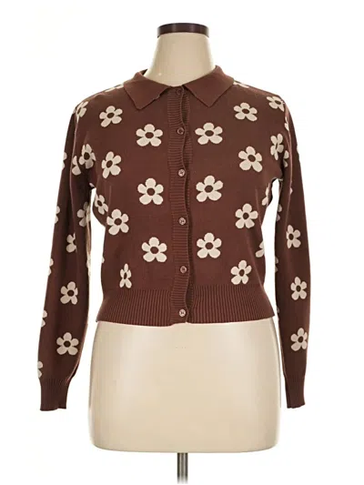 Pre-owned Almost Famous Cardigan Sweater In Brown