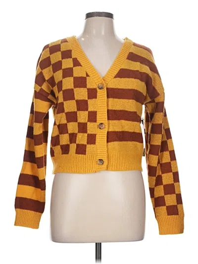 Pre-owned Almost Famous Cardigan Sweater In Yellow