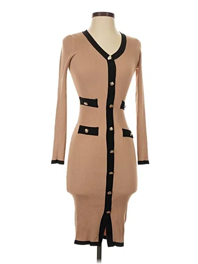 Pre-owned Almost Famous Casual Dress In Tan