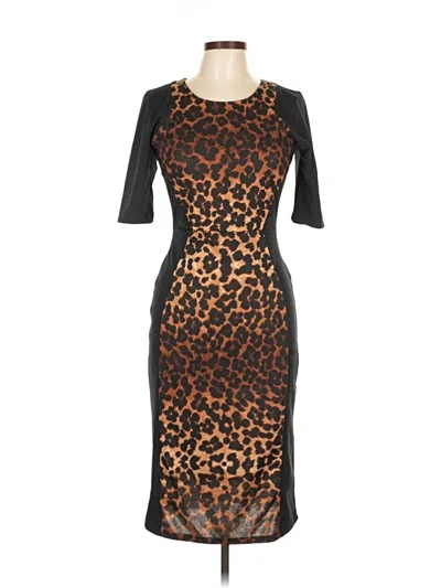 Pre-owned Almost Famous Cocktail Dress In Brown