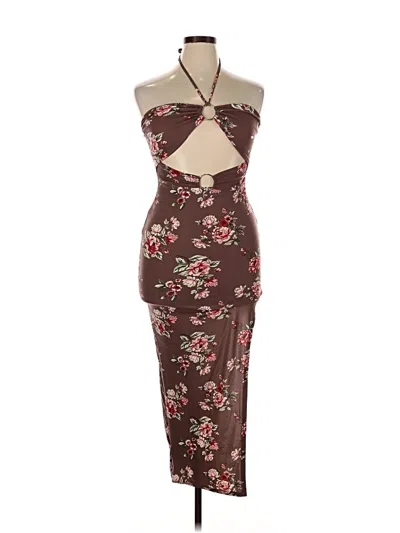 Pre-owned Almost Famous Cocktail Dress In Brown