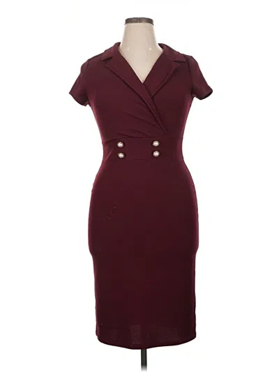 Pre-owned Almost Famous Cocktail Dress In Burgundy